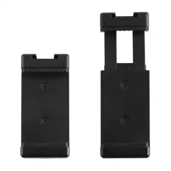 PULUZ PU448B Βάση στήριξης smartphone με σφιγκτήρα ελατηρίου και σπείρωμα 1/4 inch-20, για smartphone 55-85 mm, μαύρο ABS