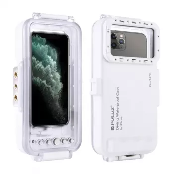 PULUZ PU9010W Αδιάβροχη Θήκη για iPhone – 45m Υποβρύχια Θήκη, Λευκό