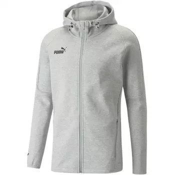 PUMA teamFINAL Casuals ανδρικό μπουφάν με κουκούλα και φερμουάρ, Medium Grey Heather