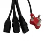 PWR Dedicated to 3 Headed Cable 3,8 m - 3-in-1 USB-A σε Lightning, USB-C, Micro-USB Πλεκτό Καλώδιο Φόρτισης και Δεδομένων, Μαύρο