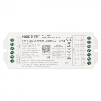 MiBoxer PZ5 5-in-1-LE Controller, Zigbee 3.0 + 2,4 GHz RF, 12–48 V, 20 A