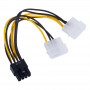 Akyga AK-CA-29 προσαρμογέας τροφοδοσίας: 2 Molex σε PCIe 8-Pin, 15 cm