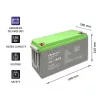 Qoltec Deep Cycle μπαταρία gel 12V 150Ah 44,5kg