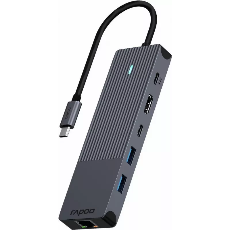 Rapoo UCM-2002 Προσαρμογέας USB-C, HDMI, RJ-45, USB 3.2 Gen 1 (00217689)