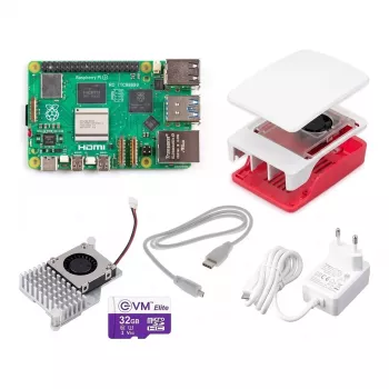 Raspberry Pi 5 4GB Full Kit λευκό/κόκκινο