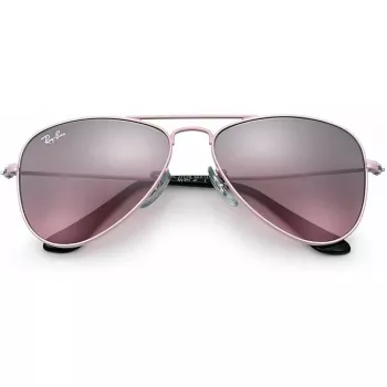 Ray-Ban Junior RJ9506S2117E5 παιδικό γυαλιά ηλίου, ορθογώνια, διαφανές ροζ σκελετός, ανοιχτό καφέ διαβαθμισμένοι ροζ φακοί, 52/14/125 mm