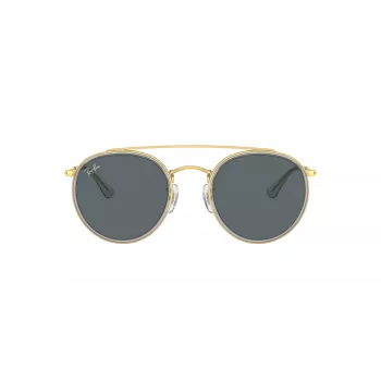 Ray-Ban RB3647N Round Double Bridge γυαλιά ηλίου χάλκινος σκελετός ανοιχτό μπλε gradient φακοί 51mm