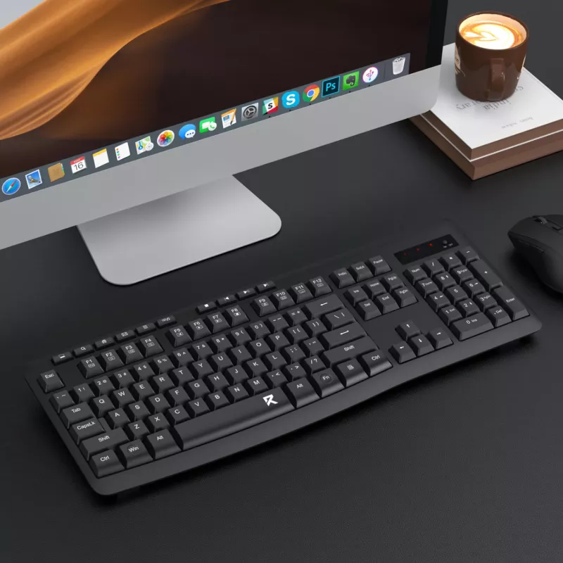 Redragon BK-7367 Full-size Εργονομικό Ασύρματο Μεμβρανικό Πληκτρολόγιο Γραφείου - Μαύρο