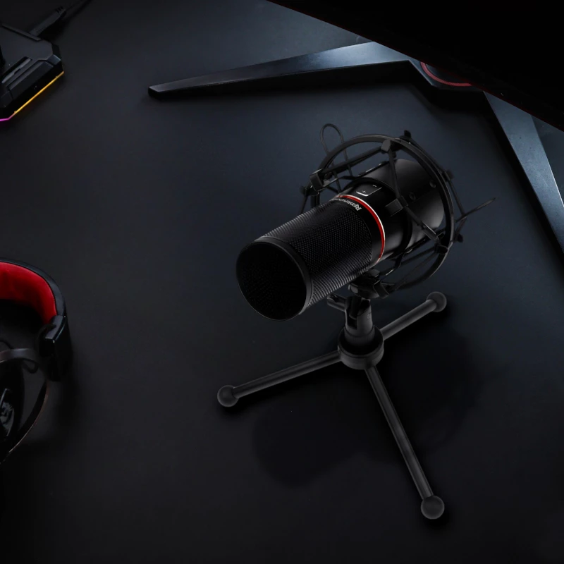 REDRAGON BLAZAR Καρδιοειδές Μικρόφωνο Gaming USB και Τρίποδο, Μαύρο