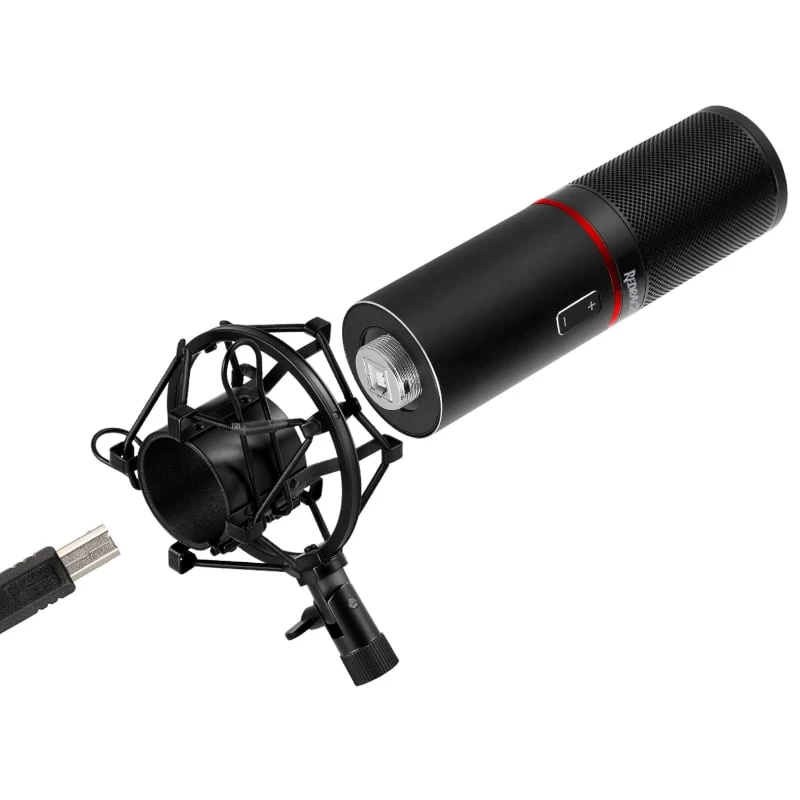 REDRAGON BLAZAR Καρδιοειδές Μικρόφωνο Gaming USB και Τρίποδο, Μαύρο