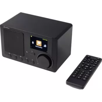 Renkforce RF-IR-MONO2 επιτραπέζιο ραδιόφωνο Internet με Bluetooth, DLNA, λειτουργία ξυπνητηριού, μαύρο (RF-7191140)