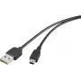 Renkforce καλώδιο USB 2.0 A σε Mini-B Reversibles 1,8 m μαύρο