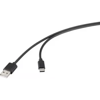 Renkforce USB 2.0 καλώδιο USB-A σε USB-C 1m μαύρο RF-6830420