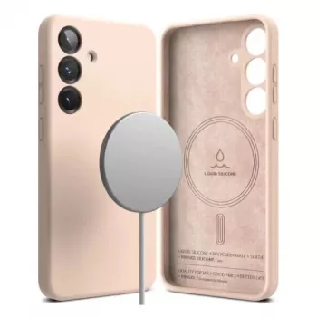 Ringke Galaxy S25 Θήκη Σιλικόνης Magnetic Pink Sand