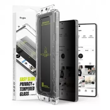 Ringke Galaxy S25 Ultra προστασία οθόνης Premium Easy Slide Privacy Tempered Glass 9H με βοήθημα τοποθέτησης (2 τεμ.) διαφανές