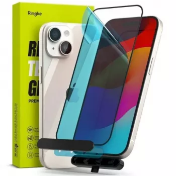 Ringke iPhone 15/16 Προστασία Οθόνης Privacy Tempered Glass 9H με Οδηγό Τοποθέτησης Διαφανής