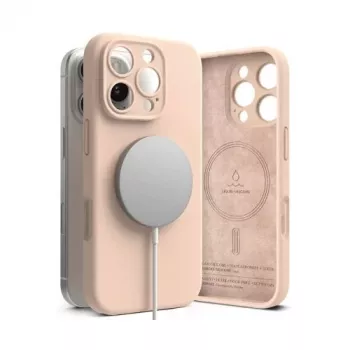 Ringke θήκη iPhone 16 Pro Max σιλικόνης με μαγνήτη Pink Sand
