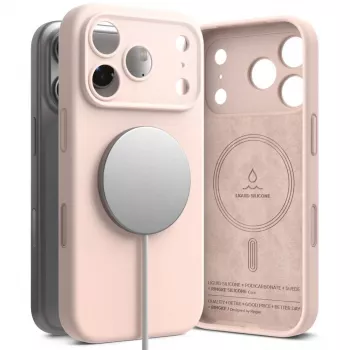 Ringke iPhone 17 Pro θήκη σιλικόνης μαγνητική Pink Sand