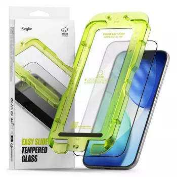 Ringke iPhone Air Προστατευτική Μεμβράνη Οθόνης Premium Easy Slide Tempered Glass 9H με Βοήθημα Τοποθέτησης (Συσκευασία 2 τεμ.) Διαφανές