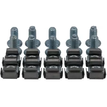 Rockstable Σετ βιδών με εξάγωνη κεφαλή M6 - Τοποθέτηση rack - Ασημί - 10 τεμ. (RS19-M612)