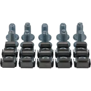 Rockstable Σετ βιδών με εξάγωνη κεφαλή M6 - Τοποθέτηση rack - Ασημί - 10 τεμ. (RS19-M612)