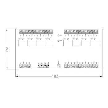 ROGER XM-8DR-BRD Μονάδα Επέκτασης I/O, 8 είσοδοι, 8 έξοδοι ρελέ, RS485