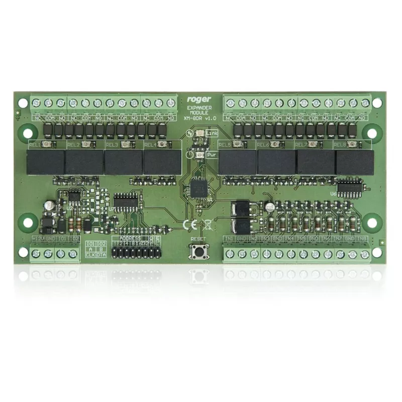 ROGER XM-8DR-BRD Μονάδα Επέκτασης I/O, 8 είσοδοι, 8 έξοδοι ρελέ, RS485