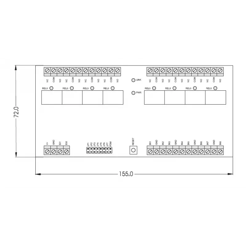 ROGER XM-8DR-BRD Μονάδα Επέκτασης I/O, 8 είσοδοι, 8 έξοδοι ρελέ, RS485