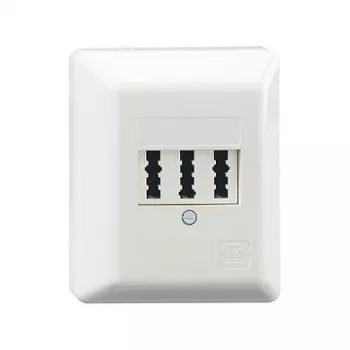 RUTENBECK TAE 3x6 NFN επιτοίχια τηλεφωνική πρίζα, λευκό