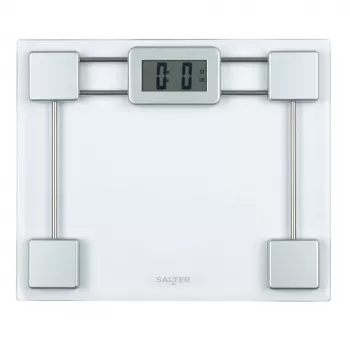 Salter 9081 SVFEU12 Ζυγαριά μπάνιου με γυάλινη επιφάνεια, Ασημί/Διάφανη