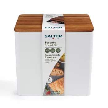Salter BW128991W Toronto Κουτί ψωμιού, Λευκό/Ξύλο