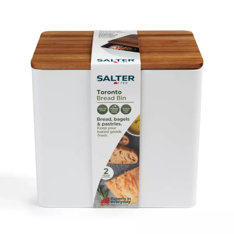 Salter BW128991W Toronto Κουτί ψωμιού, Λευκό/Ξύλο