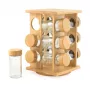Salter BW14238 Bamboo Περιστρεφόμενη θήκη μπαχαρικών με 16 γυάλινα δοχεία
