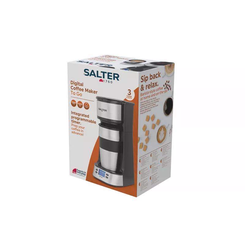 Salter EK2732FVDE ψηφιακή καφετιέρα, για ένα φλιτζάνι, με ποτήρι ταξιδιού 420 ml