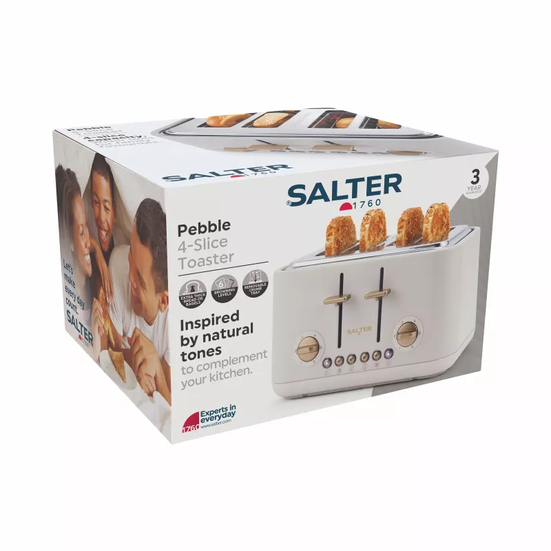Salter EK5823OBVDE Pebble Τοστιέρα 4 φετών - Obsidian Black