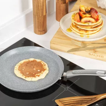 Salter Marblestone Τηγάνι για πάνκεϊκ 25cm - Ultra Non-Stick, Συμβατό με επαγωγή, Γκρι