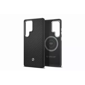 Samsung Enzo θήκη Aramid για Galaxy S25 Ultra – μαύρο ασημί