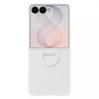 Samsung Silicone Ring Magnet θήκη για Galaxy Z Flip8, λευκή