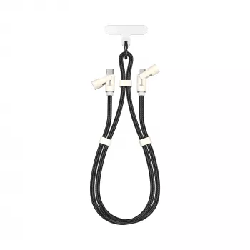 SBOX LANYARD BLACK Καλώδιο USB-C σε USB-C 1,5m μαύρο