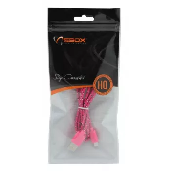 SBOX USB-1031P Καλώδιο USB σε Micro-USB 1m Ροζ