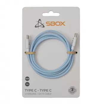 SBOX Καλώδιο USB-C σε USB-C 1m μπλε - Φόρτιση & συγχρονισμός δεδομένων