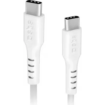 SBS MOBILE TECABLETCC20W USB-C σε USB-C καλώδιο 1,5m λευκό 20W PD
