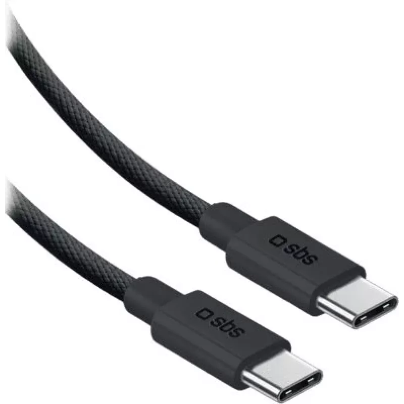 SBS USB-C σε USB-C Καλώδιο Νάιλον 2m 240W Μαύρο
