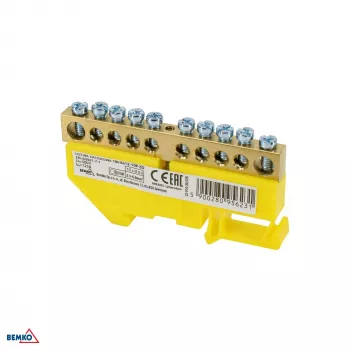 SCHELINGER Ακροδέκτης σειράς για ράβδο συλλογής 8x12 mm, 10-πολικός, κίτρινος
