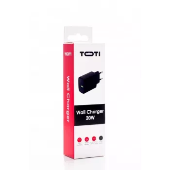 SEEK TOTI Φορτιστής τοίχου ταχείας φόρτισης 20W Type-C + USB A, Μαύρο