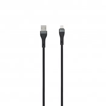 SEEK TOTI Καλώδιο USB-A σε Lightning 2m πλεκτό 2A (Non-MFI) Μαύρο