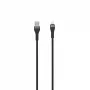 SEEK TOTI Καλώδιο USB-A σε Lightning 2m πλεκτό 2A (Non-MFI) Μαύρο