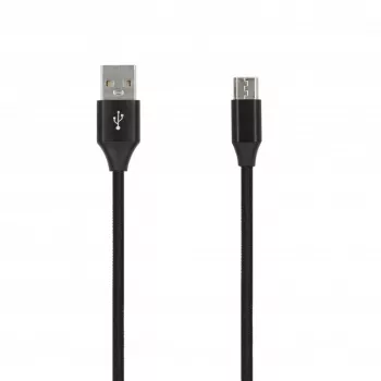 SEEK TOTI Καλώδιο USB A σε Micro USB, 2m πλεκτό, 2A, Μαύρο