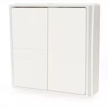 Shelly Blu ZB Wall Switch 4 έξυπνος ασύρματος διακόπτης τοίχου 4 κουμπιών, Zigbee & Bluetooth, με μπαταρία, λευκό Shelly_B_ZB_WS_4_SA