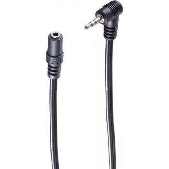 SHIVERPEAKS BASIC-S Καλώδιο επέκτασης ήχου 2,5mm γωνιακό αρσενικό βύσμα jack σε 3,5mm θηλυκή υποδοχή jack, 0,2m, μαύρο BS30781